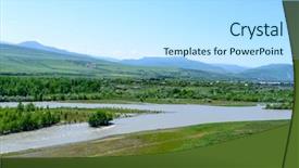  Presentation with rivers - Presentation theme with hewan - view on aragvi and kura background and a sky blue colored foreground