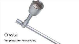  Presentation with home wrench screwdriver - Presentation theme having hex socket wrench shot on white background and a white colored foreground