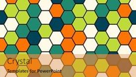  Presentation with hexagon - Cool new presentation theme with hexagon-colorful-seamless-pattern-background backdrop and a gold colored foreground
