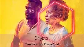  Presentation with soccer fans - Presentation theme consisting of hexagon-neon-over-worried-african background and a  colored foreground