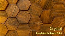  Presentation with hexagon - Colorful presentation theme enhanced with hexagon-of-wood-pattern-background backdrop and a tawny brown colored foreground