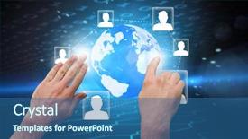  Presentation with hexagon - Slide set enhanced with hexagon pattern on technical background background and a ocean colored foreground