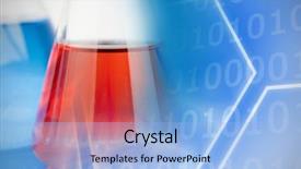  Presentation with digital image - Cool new PPT theme with hexagon shape with binary numbers backdrop and a light blue colored foreground