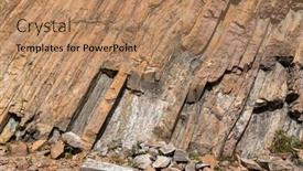  Presentation with hong kong - Presentation theme consisting of hexagonal-rock-formation-in-geopark background and a coral colored foreground