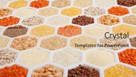  Presentation with hexagons - PPT theme featuring hexagons with different varieties of cereals background and a lemonade colored foreground