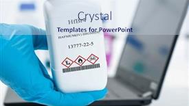  Presentation with plastic packaging - PPT layouts with hfbr4-hafnium-iv-bromide-cas background and a sky blue colored foreground