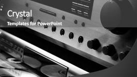  Presentation with audio - PPT theme featuring hi-end audio system background and a dark gray colored foreground