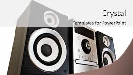  Presentation with sound - Colorful presentation enhanced with hi fi system isolated backdrop and a white colored foreground