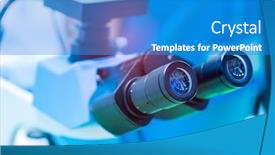  Presentation with precision - Beautiful slide set featuring hi-precision-micro-processor-manufacturing backdrop and a teal colored foreground