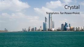  Presentation with abu dhabi - Colorful slides enhanced with hi rise - abu dhabi skyline backdrop and a light blue colored foreground