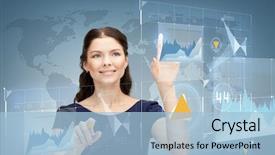  Presentation with young business people - Audience pleasing presentation consisting of hi rise - business future technology and people backdrop and a light blue colored foreground