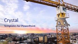  Presentation with rise - Amazing PPT layouts having hi rise - detail of a crane overlooking backdrop and a sky blue colored foreground