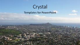  Presentation with diamond head - Beautiful theme featuring hi rise - diamond head crater and honolulu backdrop and a light blue colored foreground