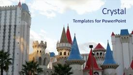  Presentation with fairy tale - Cool new presentation theme with hi rise - fairy tale towers backdrop and a sky blue colored foreground