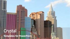  Presentation with rise - Presentation design consisting of hi rise - new york background and a tawny brown colored foreground