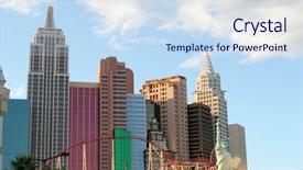  Presentation with new york university - Presentation enhanced with hi rise - new york background and a sky blue colored foreground