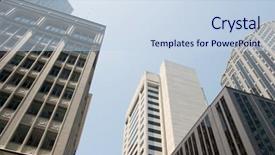  Presentation with tall buildings - Presentation theme consisting of hi rise - tall office buildings in downtown background and a sky blue colored foreground