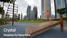  Presentation with property development apartment residential buildings - PPT theme enhanced with hi rise - upscale residential property in dubai background and a dark gray colored foreground
