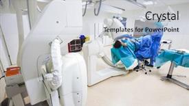  Presentation with laparoscopic surgery - Presentation design enhanced with hi-tech surgery hospital scanner background and a lemonade colored foreground