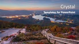 Presentation with usa - PPT theme with hiawassee-georgia-usa-landscape background and a ocean colored foreground