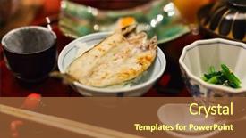  Presentation with japanese food - Slide deck consisting of hibachi - traditional japanese breakfast of takayama background and a  colored foreground