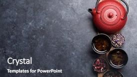  Presentation with hibiscus - Amazing PPT layouts having hibiscus - various tea and teapot black backdrop and a dark gray colored foreground