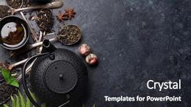  Presentation with hibiscus - Theme with hibiscus - various tea and teapot black background and a dark gray colored foreground