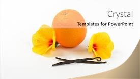  Presentation with hibiscus - Presentation featuring hibiscus-orange-and-vanilla-pods background and a white colored foreground
