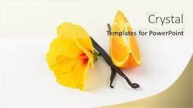  Presentation with hibiscus - Slide deck featuring hibiscus-orange-and-vanilla-pods background and a blonde colored foreground