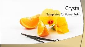  Presentation with hibiscus - Amazing presentation having hibiscus orange and vanilla pods on white background backdrop and a white colored foreground