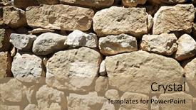  Presentation with stacked stone wall - Presentation theme enhanced with hicks - background created with stone wall background and a  colored foreground
