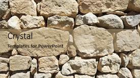  Presentation with stacked stone wall - Presentation theme consisting of hicks - background created with stone wall background and a  colored foreground