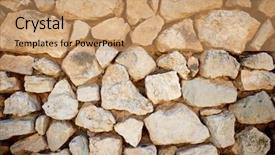  Presentation with stacked stone wall - Colorful presentation theme enhanced with hicks - background created with stone wall backdrop and a  colored foreground