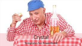  Presentation with brandy - Slide set consisting of hicks - man is drinking brandy background and a coral colored foreground