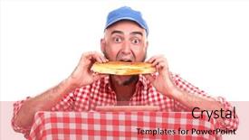  Presentation with sandwich all plates - Amazing slide deck having hicks - man is eating sandwich backdrop and a coral colored foreground