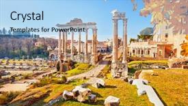  Presentation with italy art - Audience pleasing slide deck consisting of hictorical art - roman ruins in rome italy backdrop and a light blue colored foreground