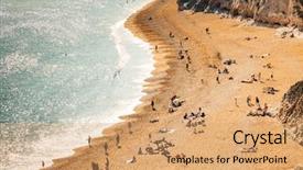  Presentation with holiday destination - Presentation design consisting of hidden beach on the jurassic background and a coral colored foreground