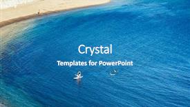  Presentation with holiday destination - Audience pleasing slide set consisting of hidden beach on the jurassic backdrop and a teal colored foreground