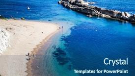  Presentation with holiday destination - PPT layouts enhanced with hidden beach on the jurassic background and a ocean colored foreground