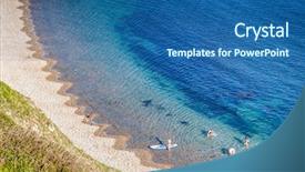  Presentation with holiday destination - Cool new PPT theme with hidden beach on the jurassic backdrop and a ocean colored foreground