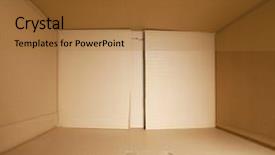  Presentation with hidden - PPT theme with hidden inside a cardboard packaging background and a red colored foreground