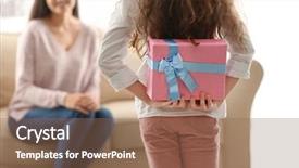  Presentation with mom - Cool new theme with hide - little girl hiding gift box backdrop and a violet colored foreground