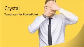  Presentation with young man wearing a hat - Slide set consisting of hide - young handsome business man wearing background and a yellow colored foreground