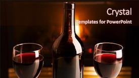  Presentation with bottle red wine - Slides with hideout - bottle of red wine background and a wine colored foreground