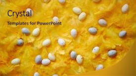  Presentation with floral pastel colors - Colorful slide deck enhanced with hideout - composition of pastel colorful easter backdrop and a gold colored foreground