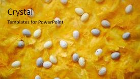  Presentation with floral pastel colors - Slide set with hideout - composition of pastel colorful easter background and a gold colored foreground