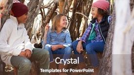  Presentation with children playing - Theme enhanced with hideout - group of children playing background and a tawny brown colored foreground