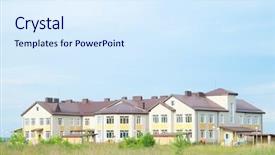  Presentation with kidney stone - Presentation theme with hideout - image of stone houses background and a  colored foreground