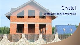  Presentation with stone - Theme having hideout - image of stone houses background and a  colored foreground