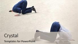  Presentation with sand - Presentation having hiding his head in sand background and a lemonade colored foreground